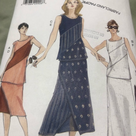 Vogue Pattern 7057 - 14-16-18 skirt and top pattern. Wedding, summer holidays - Picture 4 of 7